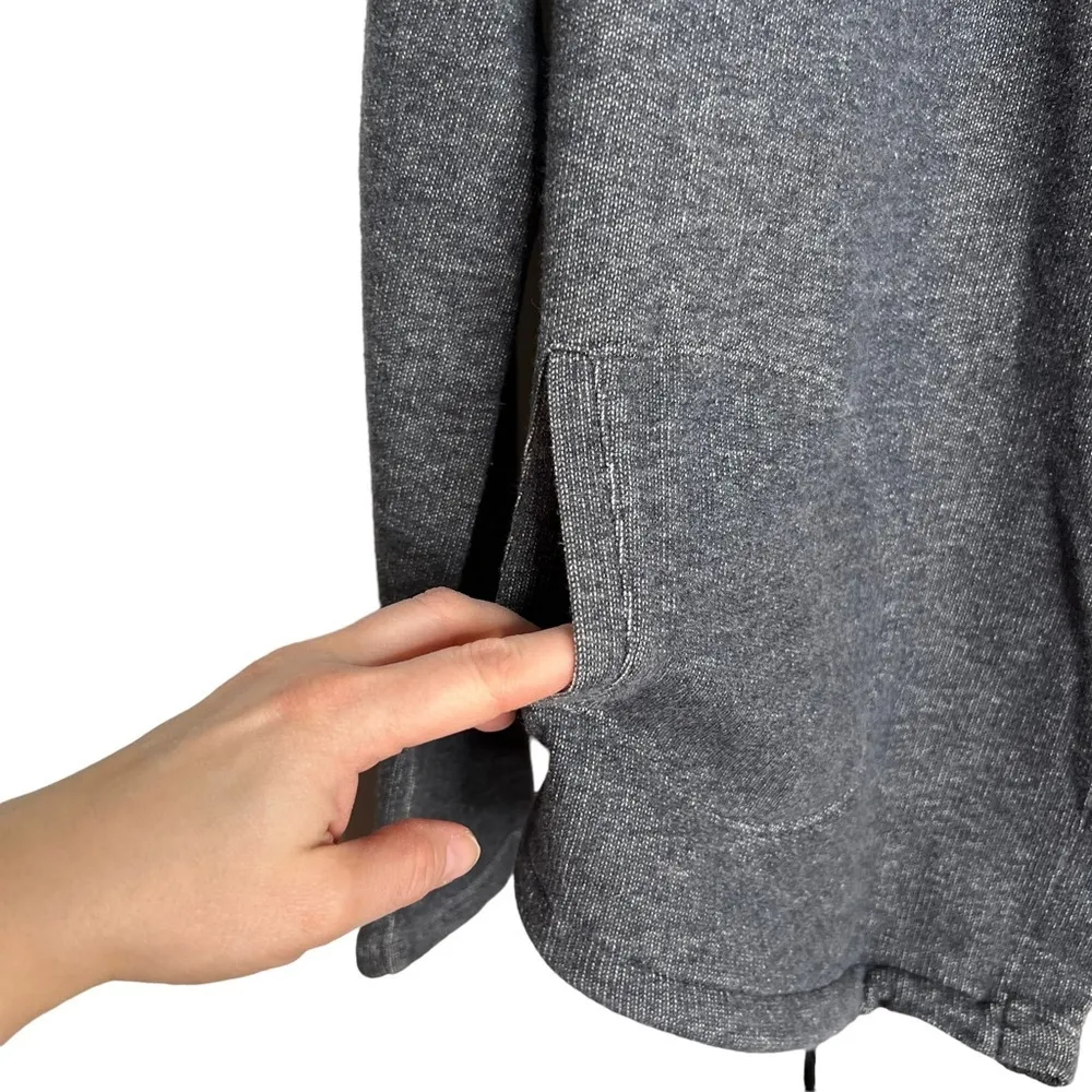 Simply Vera Wang Gray Open Front Sweatshirt Drawstring Cardigan - Image 4