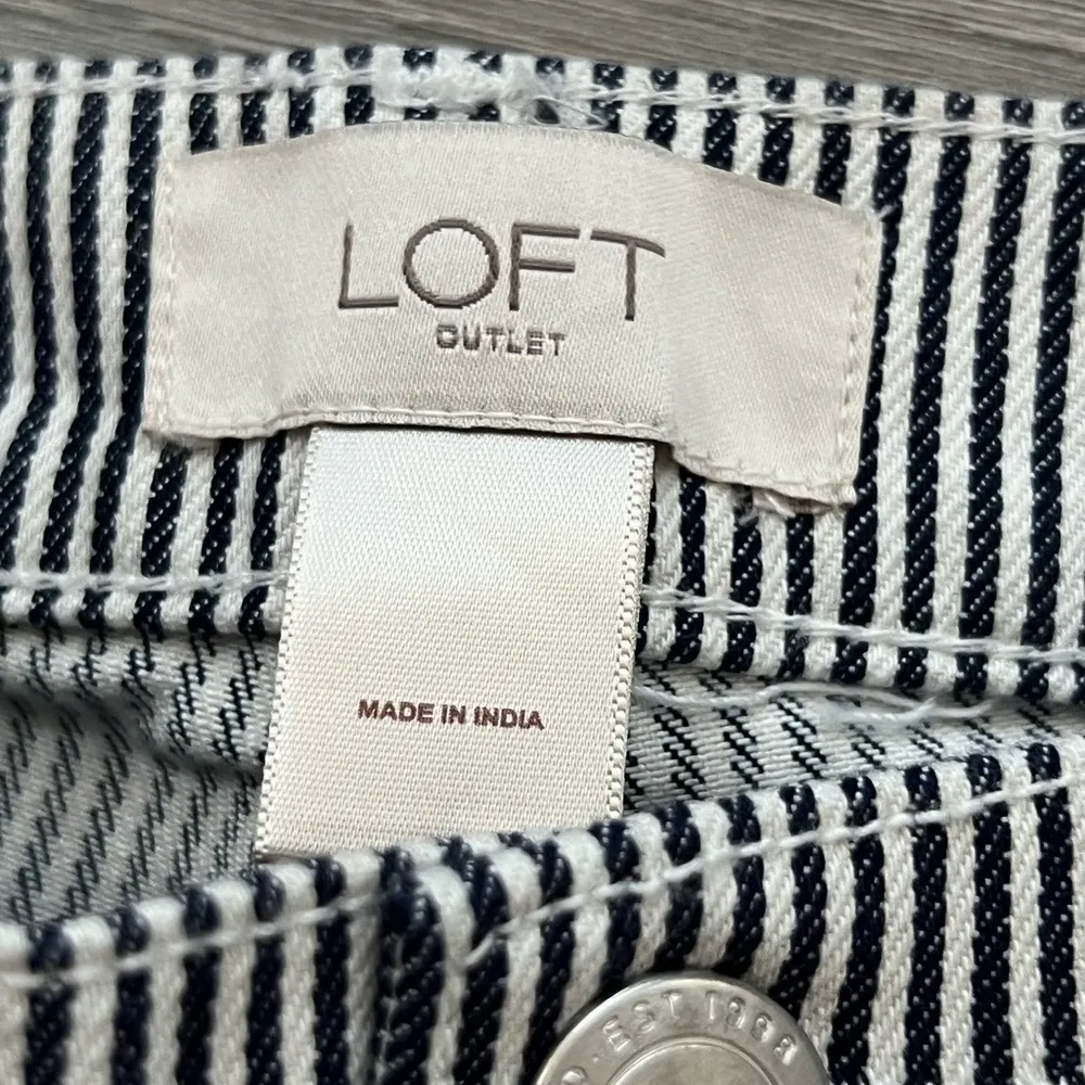 NWT Loft Outlet Skinny Ankle Nautical Stripe Jeans | Dark Navy Blue | 4 - Image 6