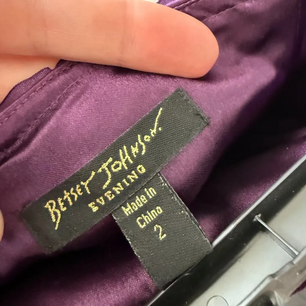 Betsey Johnson Evening Strapless Purple Mini Cocktail Dress Size 2 - Image 4