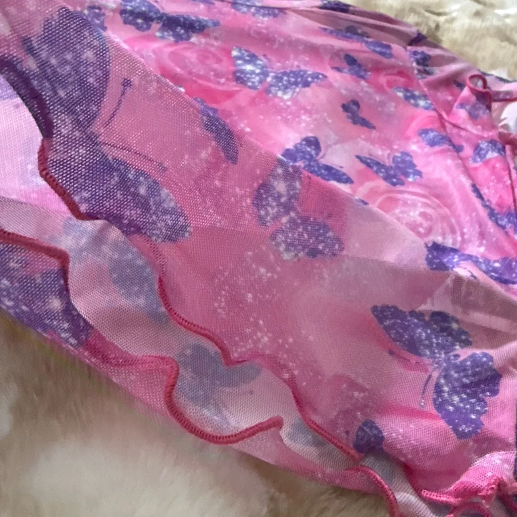 Cute pink crop top, see through - Image 2