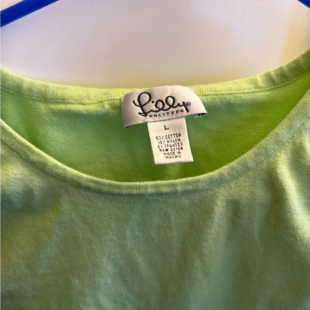 VINTAGE  Shirt Womens Large Green Preppy Knit Tank Top - Image 3