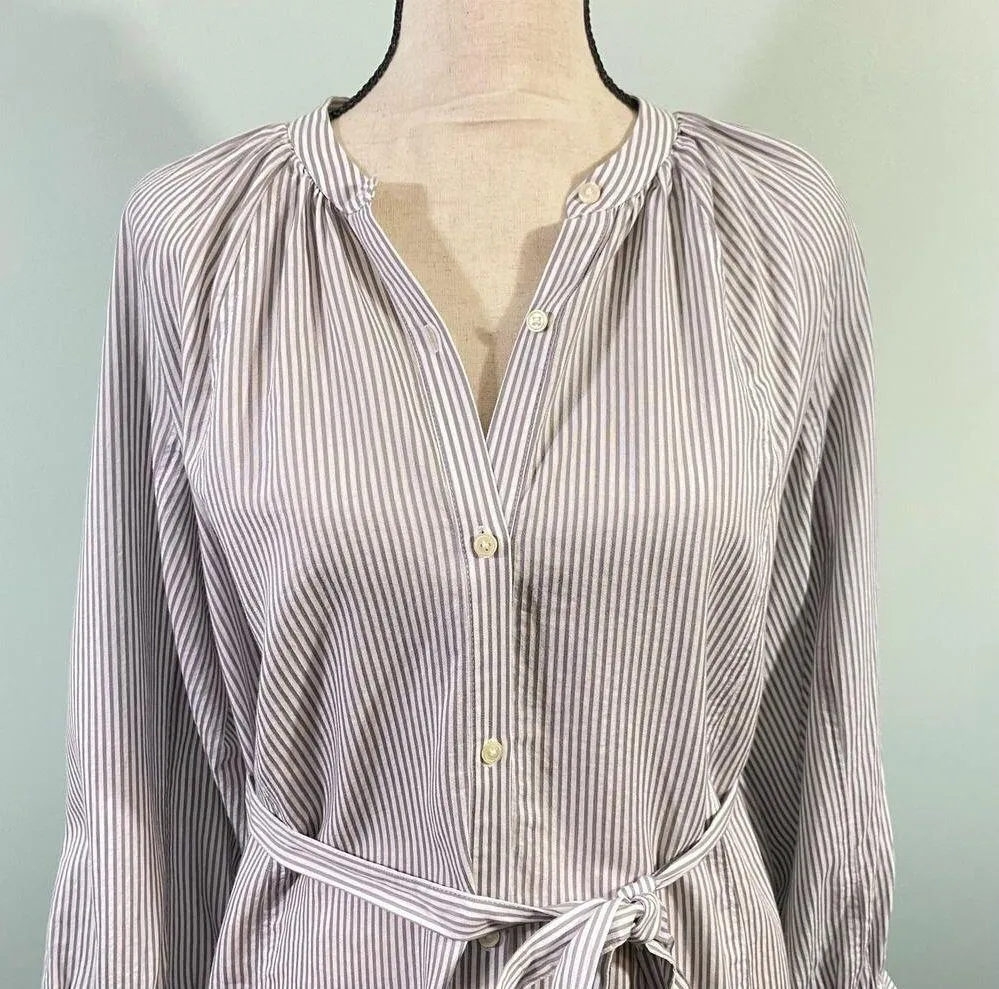 Lucky Brand Women's Grey Striped Shirt Dress Size M NWT - Image 2