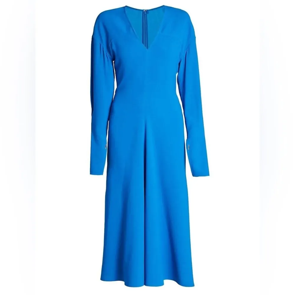 Victoria Beckham Cady Fit & Flare Midi Dress in Blue, NWT, Size 2 Retail $1,250 - Image 2