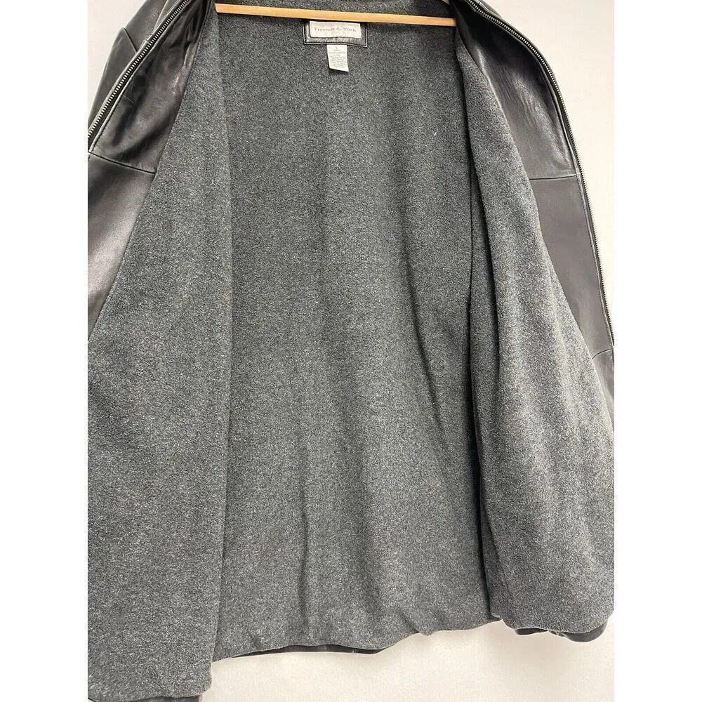 Preston & York Lamskin Leather Black Jacket Size Large - Image 2