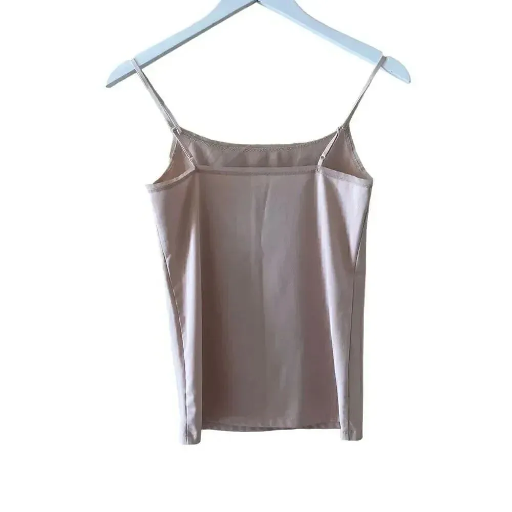 Ann Taylor Tan Solid Basic Undershirt Lightweight Camisole Tank Top SZ S # 1601 - Image 2