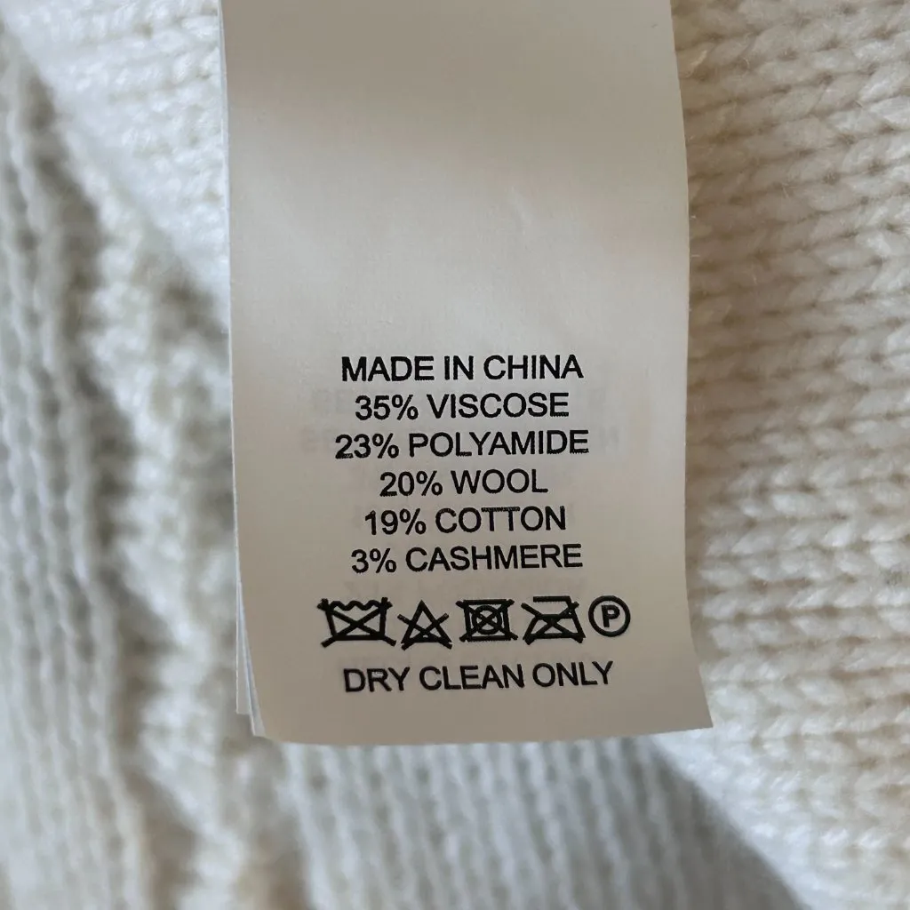 Kate Spade Womens Cream Knit Sweater Size M Wool / Cashmere Fairycore - Image 7