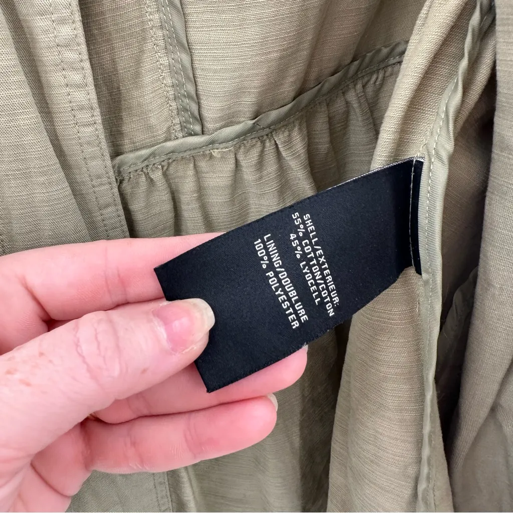 7 For All Mankind Green Hooded Parka Utility Zip Up Long Trench Jacket - Image 5