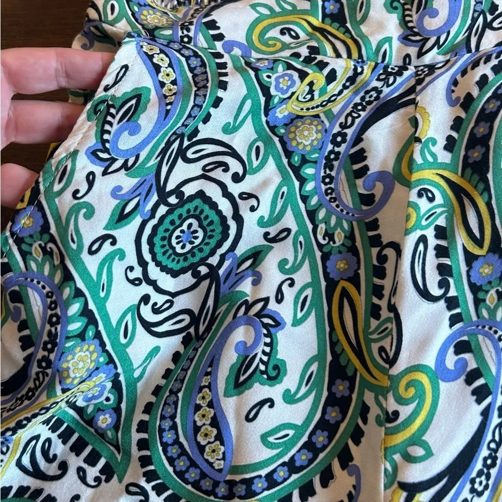 Haute Hippie Women’s Pull On Pants Size Wide Leg Paisley Green Size Small - Image 7