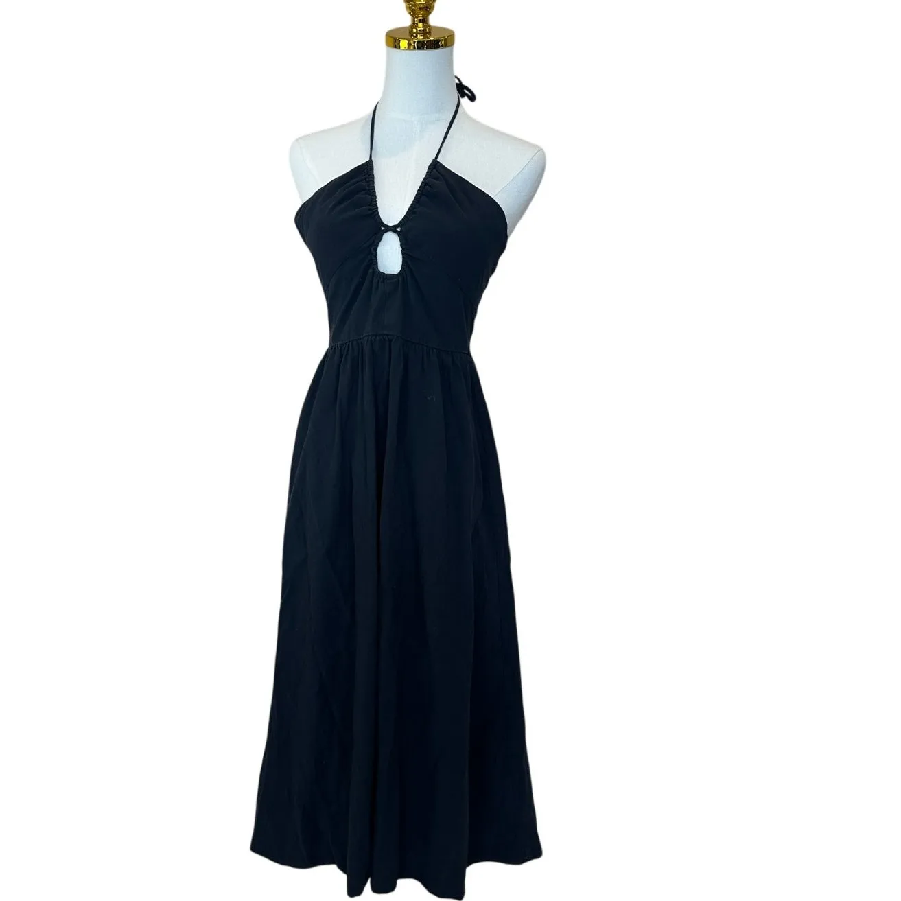 Reformation Black Halter Midi Dress SIZE 2 Sundress Vacation Smock Designer $278 - Image 8