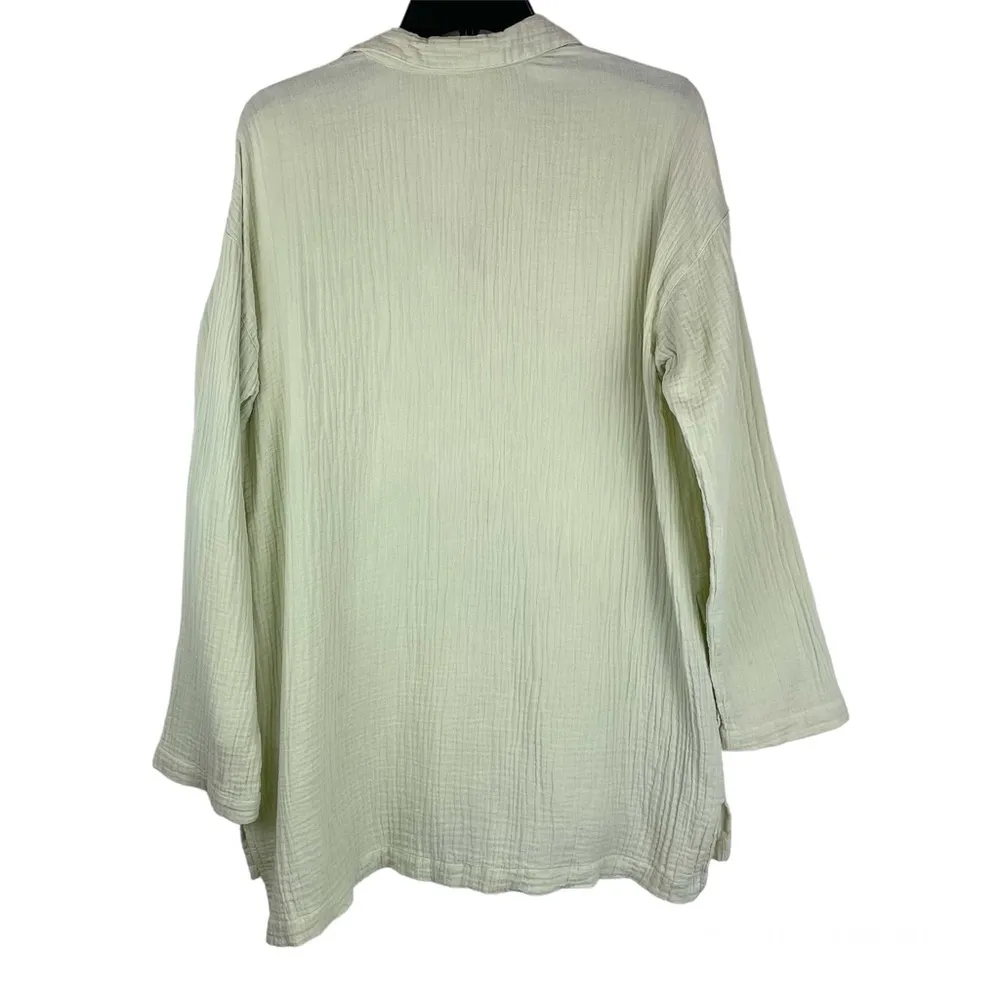 J. Jill Pure Jill Gauzey Orangic Cotton Tunic Top Sz Medium Boho Lagenlook - Image 2