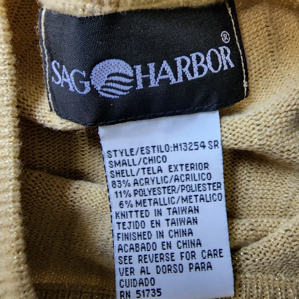 Sag Harbor Gold with Metallic Mock Turtleneck Sweater - Image 5