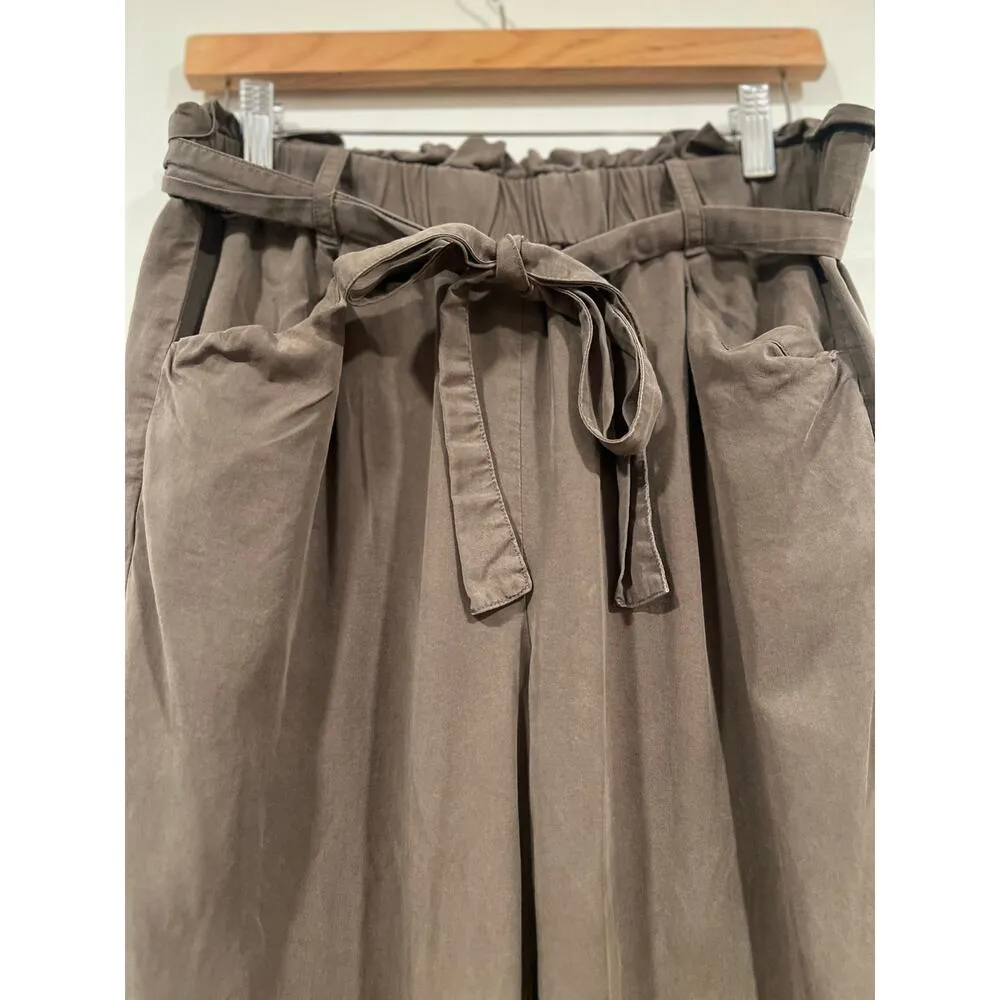 Madewell Thread & Supply Paperbag Front Tie Pants Medium Olive Green - Image 5