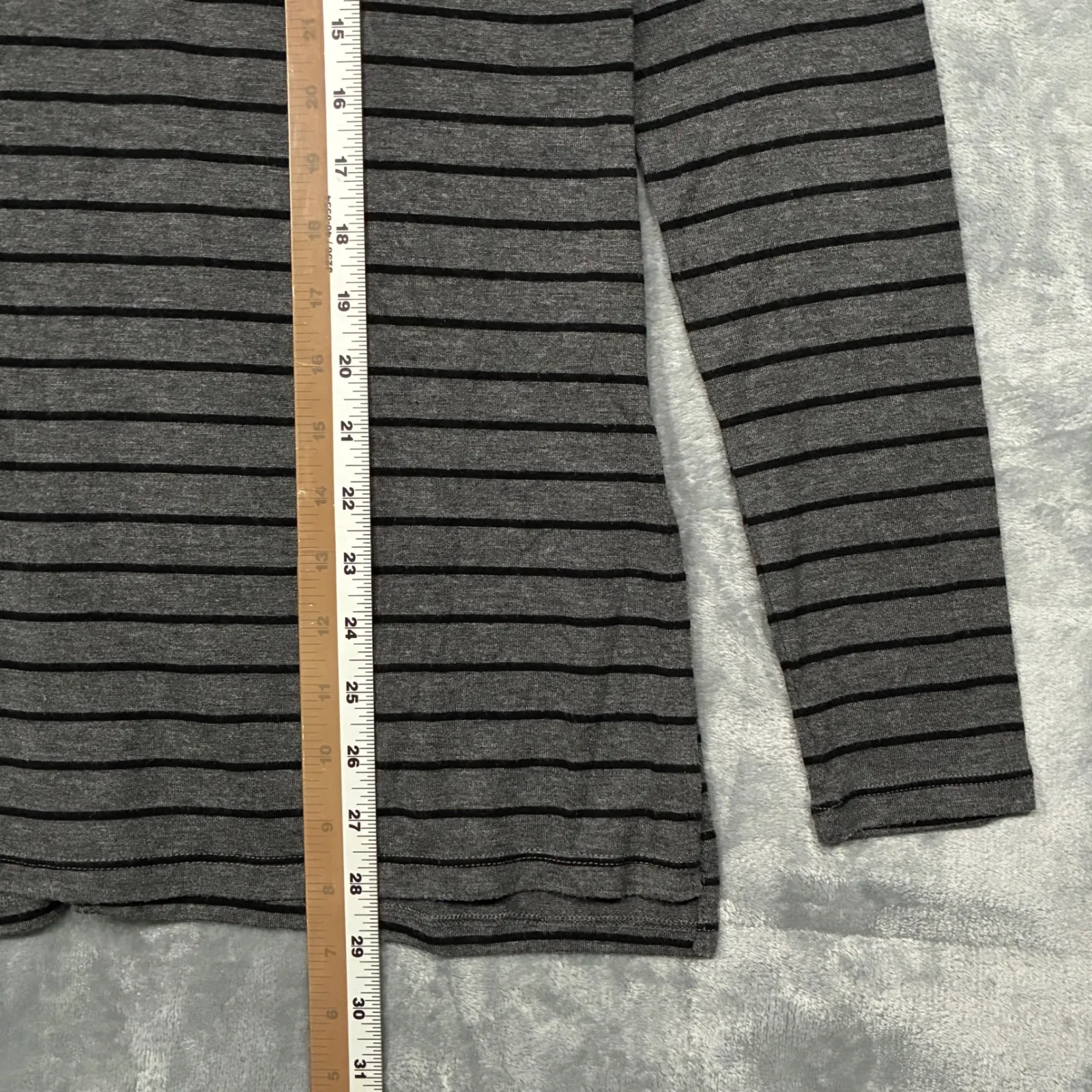 Athleta Striped Turtleneck Long Sleeve Top Gray Black Size S - Image 8