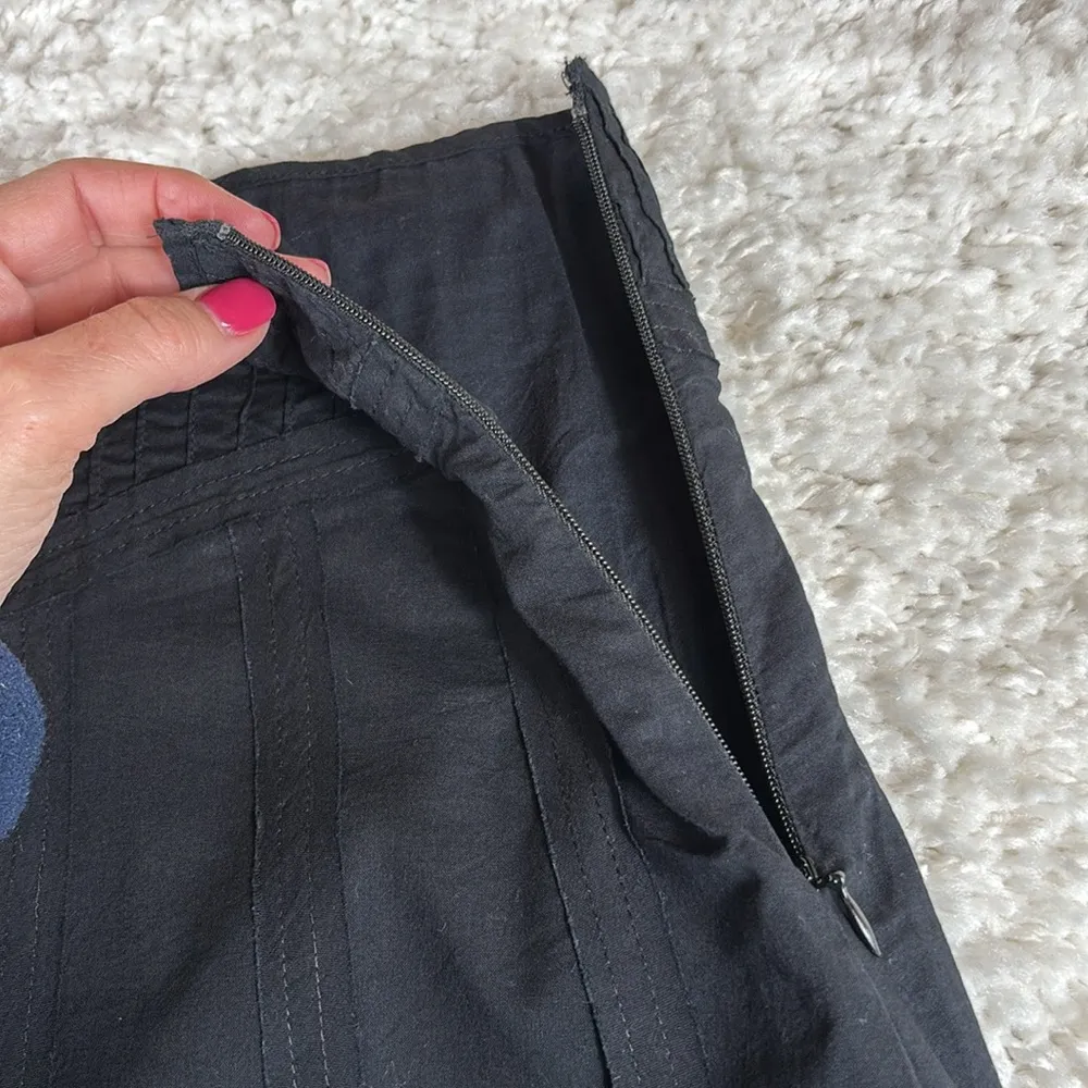 Akini Midi A-Line Skirt, Black, Lined, Side Zipper, Size 4 - Image 4