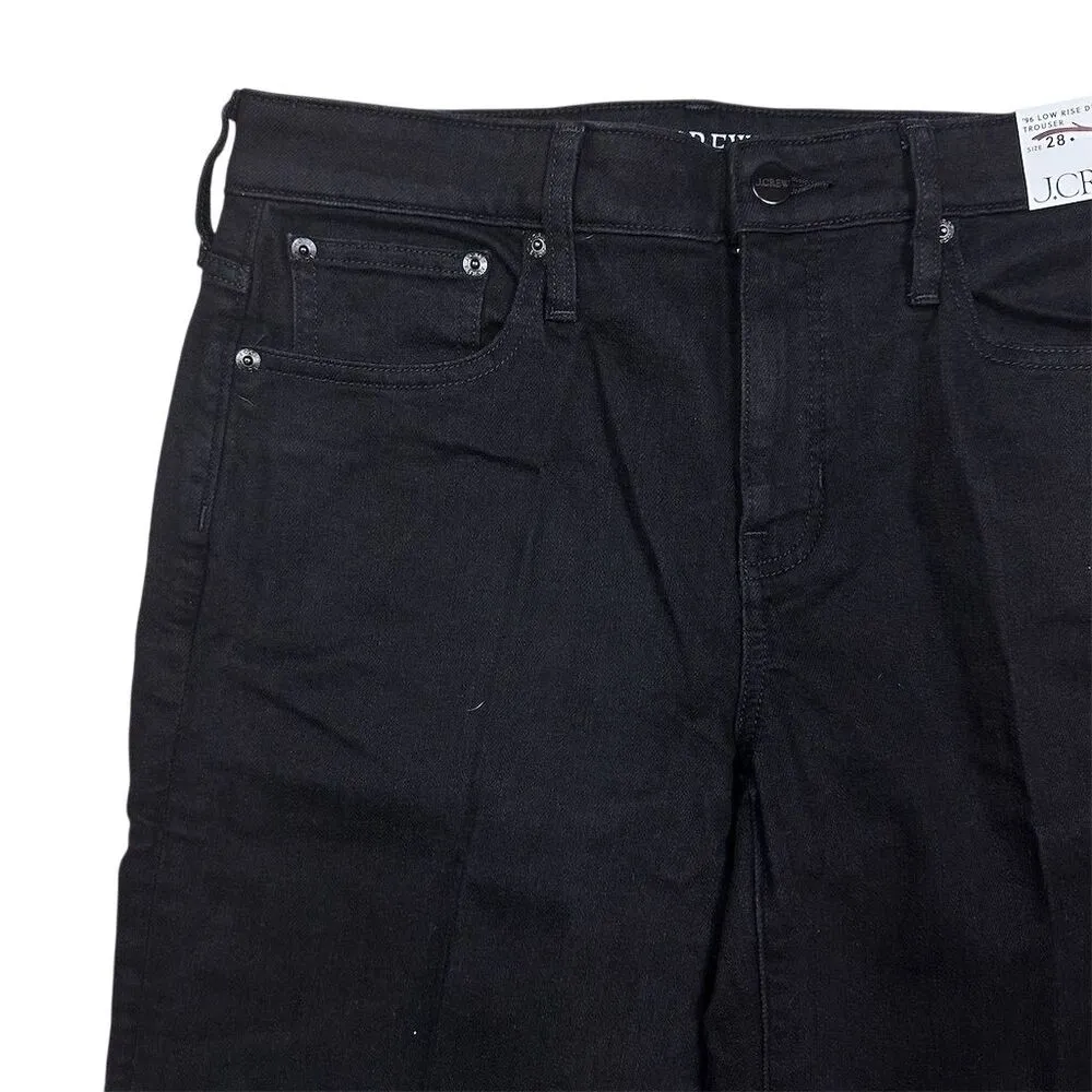 NWT J. Crew Women's Low-Rise Black Denim Trouser Jeans Size 28 Wide Leg - Image 3