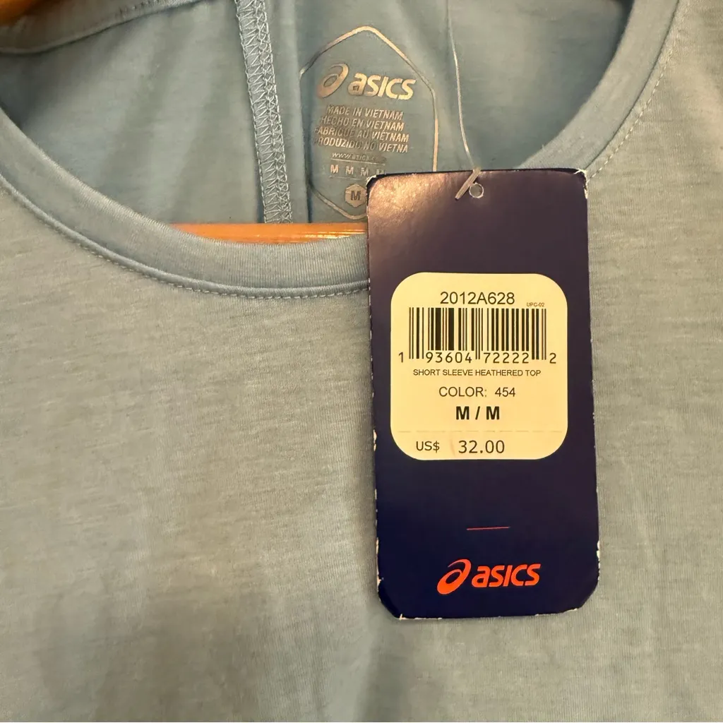 NWT ASICS Short Sleeve Heather Top - Image 2