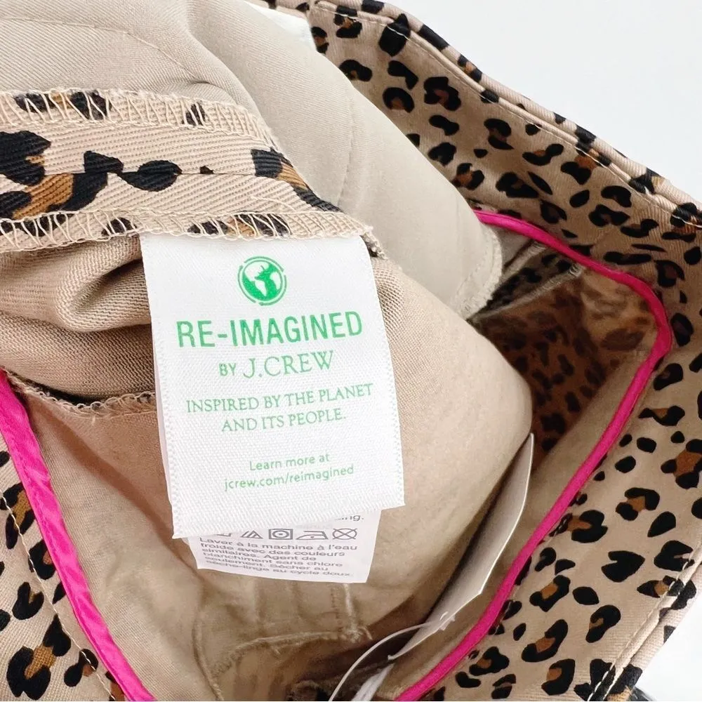 J.Crew Re-Imagined Leopard Print Chino Crop‎ Flare Pants Sz 00 NWT - Image 10