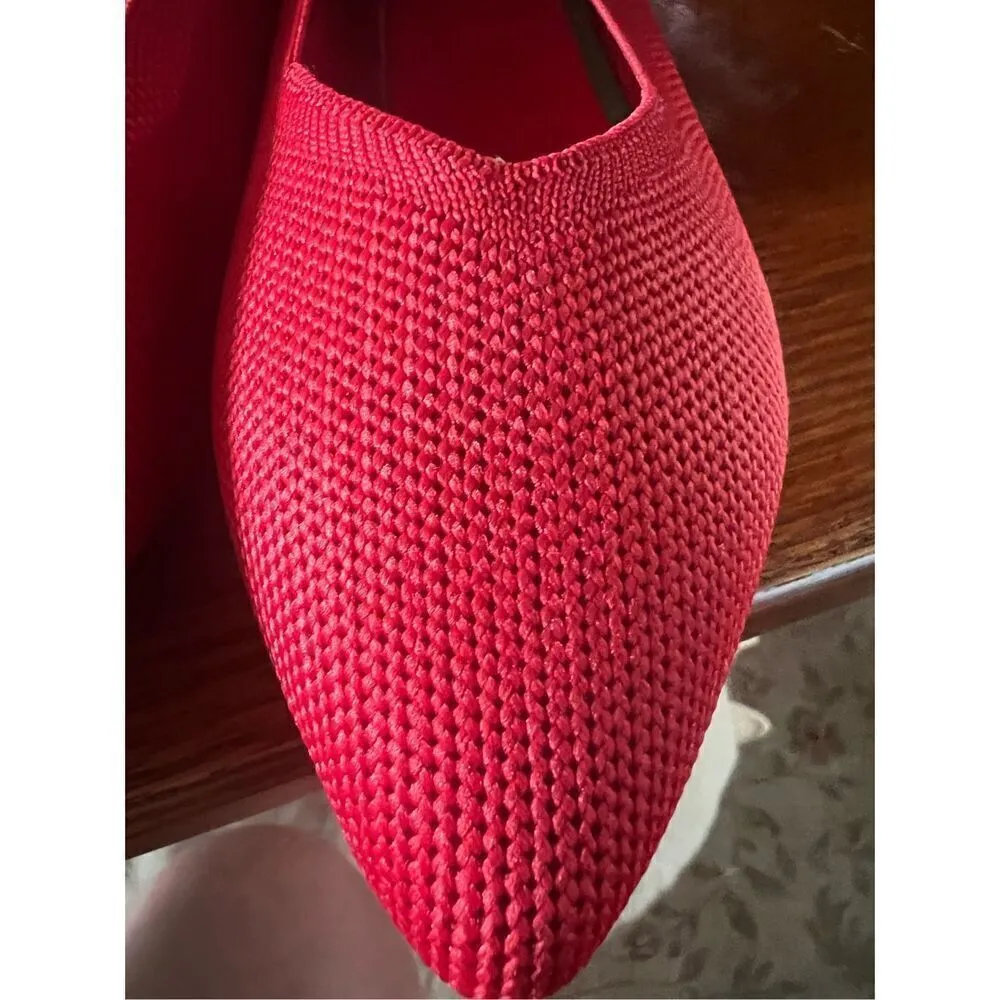 Atalina Woven Ballot Red Flats Shoes Sz 6 NIB Red - Image 7