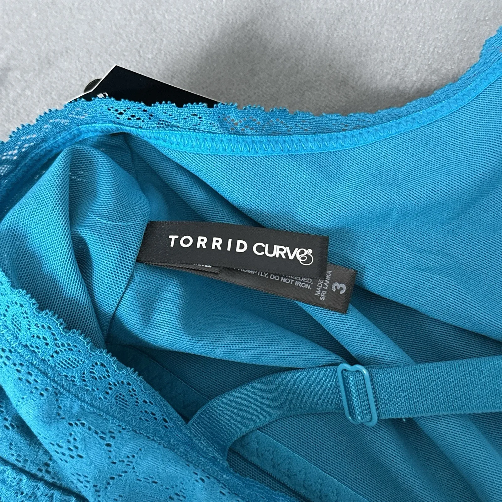 New Torrid Bralette 4 Way Stretch Teal Blue Lace Bra Size 3 3X New NWT Wireless - Image 7