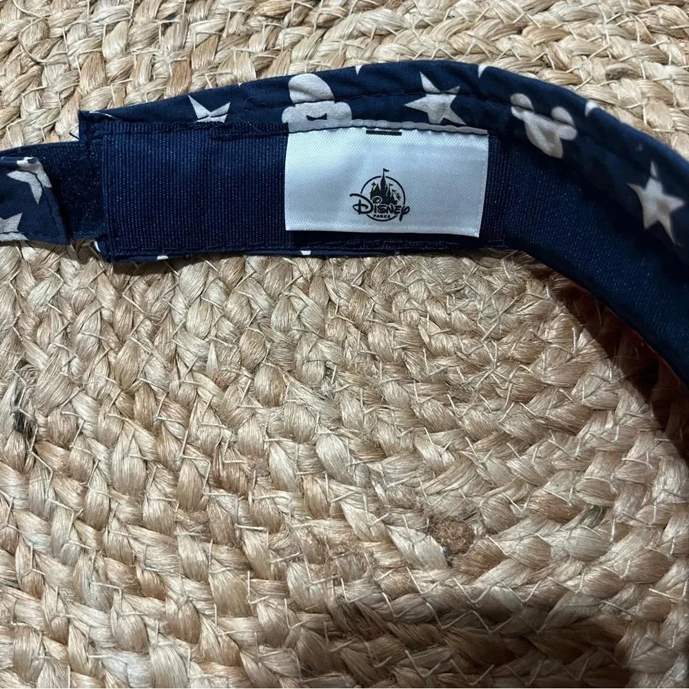 Disney Parks Women's Straw Visor Hat Bow Americana Stars Red White Blue July 4th - Image 3