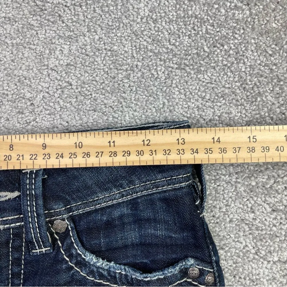 Silver Jeans Suki Mid Shorts Women's 25 Blue Low Rise 6" Inseam Dark Denim - Image 6