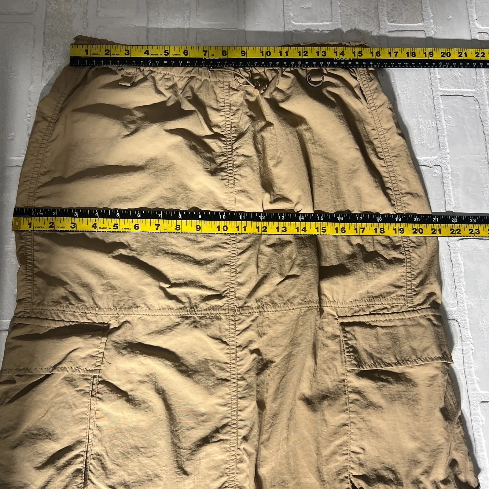 Love Tree Parachute Cargo Skirt Womens Medium Khaki‎ Maxi Nylon Grunge Sporty M - Image 3