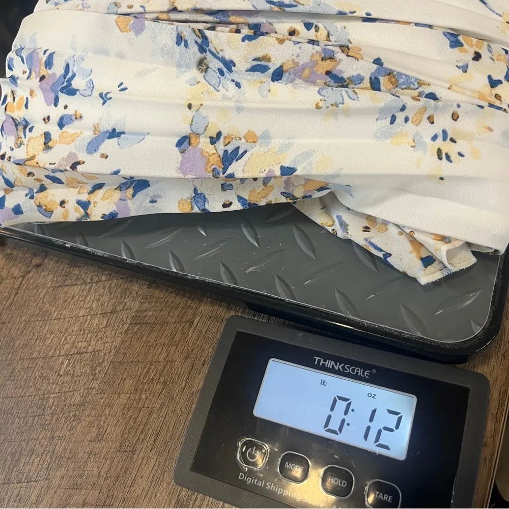 Vince Camuto Pleated Midi Skirt Womens Small Ivory Floral Elastic Waist Lined - Image 9