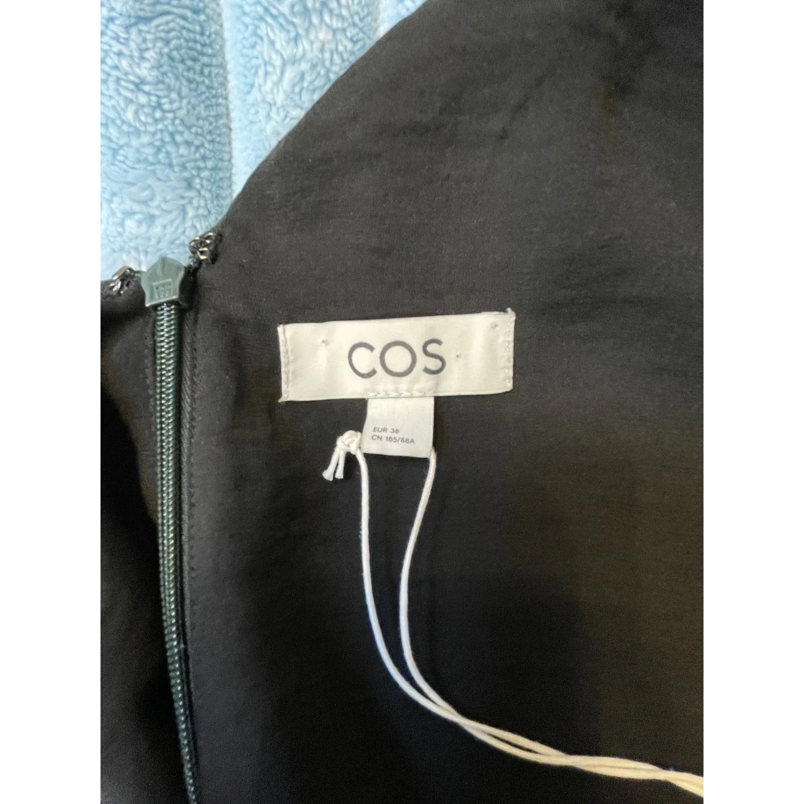 COS Paisley Print V Neck Midi Olive Green Sleeveless A Line Size 38 size S - Image 8