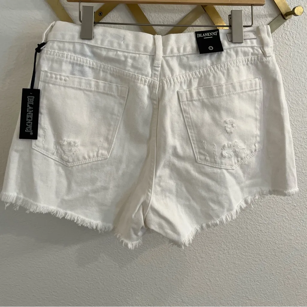 NWT Blank NYC High Rise Distressed White Denim Cutoff Jean Short 31 - Image 3
