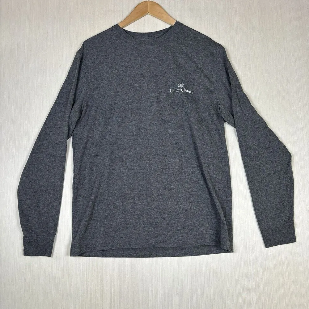 Lauren James Womens Long‎ Sleeve T-Shirt Sz M Gray Sweet Defense Football Season - Image 3