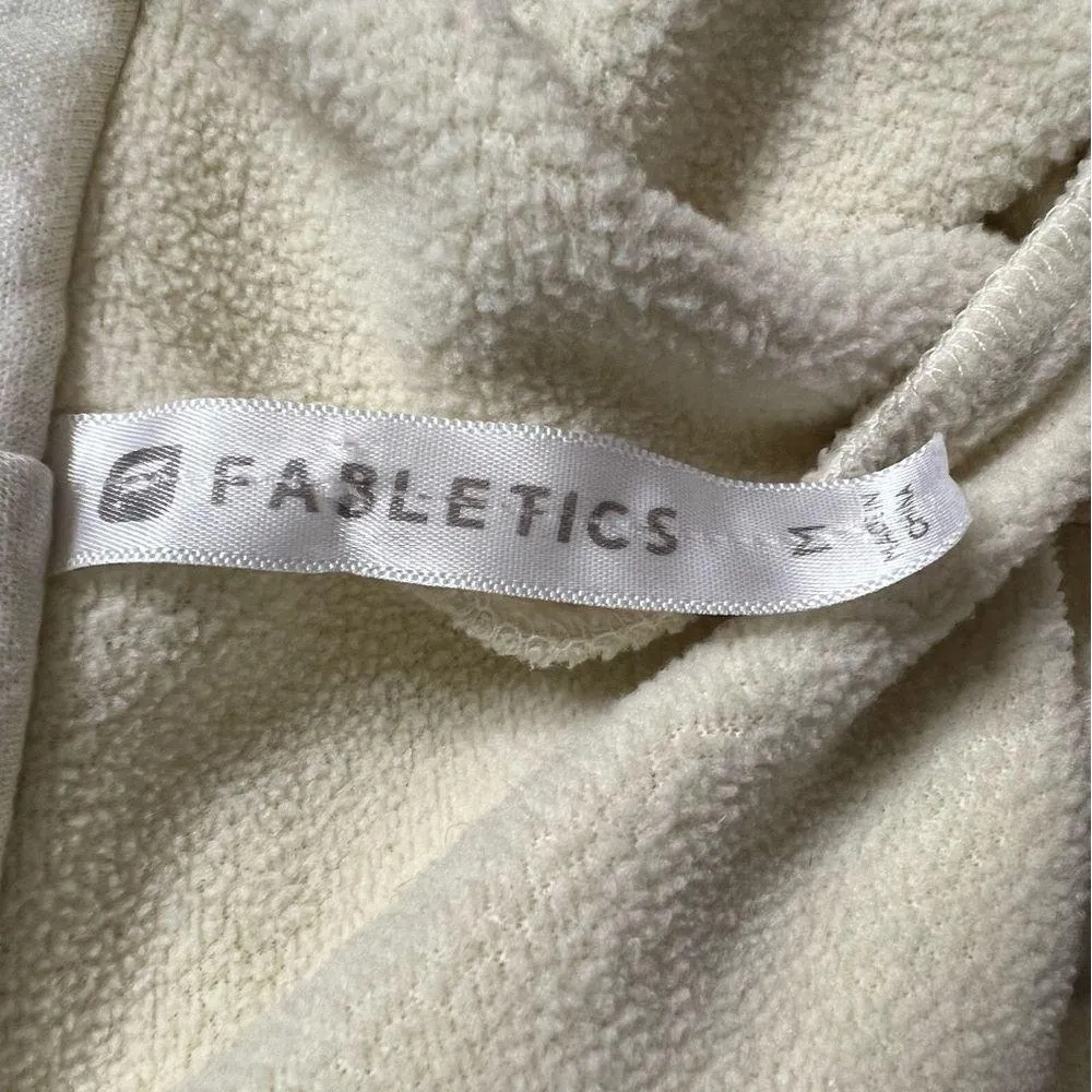 Fabletics Sage Open Front Fleece Coat Medium Women’s Cream - Image 4