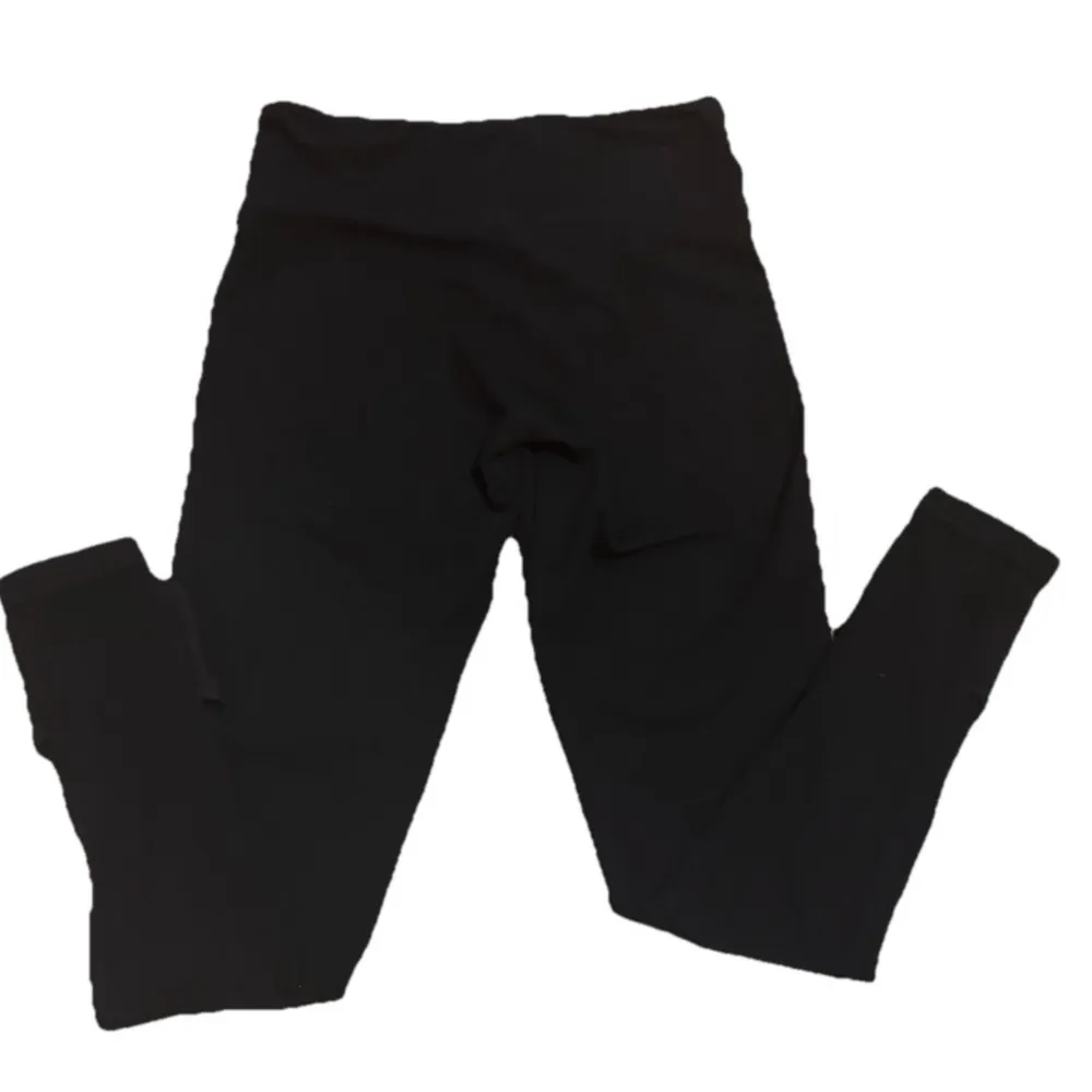 Sport Cotton Leggings With Criss Cross Ankle Size Small Black - Image 2