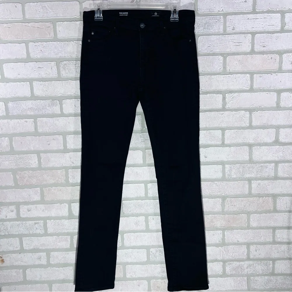 Ag Adriano Goldschmield The Harper Essential Straight Leg Jeans in Black Size 28 - Image 4