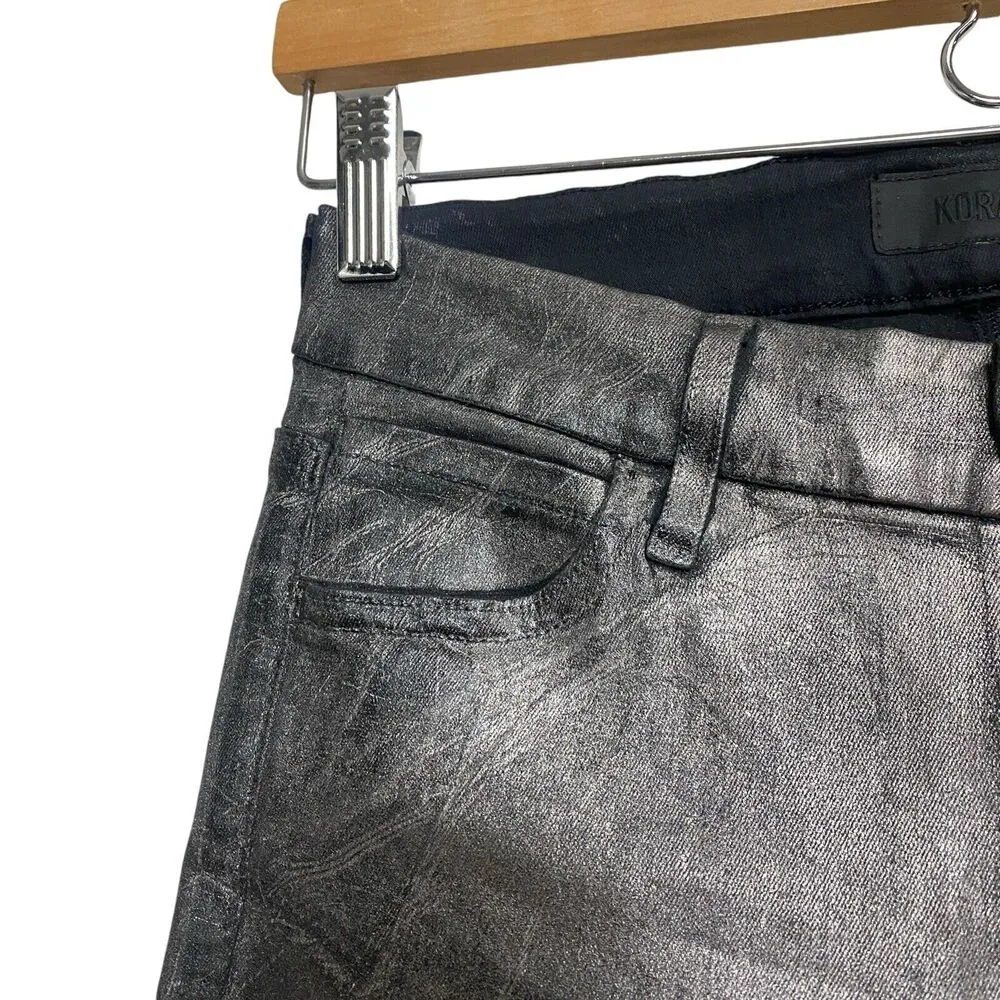 Koral Denim Stretch Gray Wash Skinny Jeans Mid Rise Sz 25 Fitted Gunmetal - Image 4