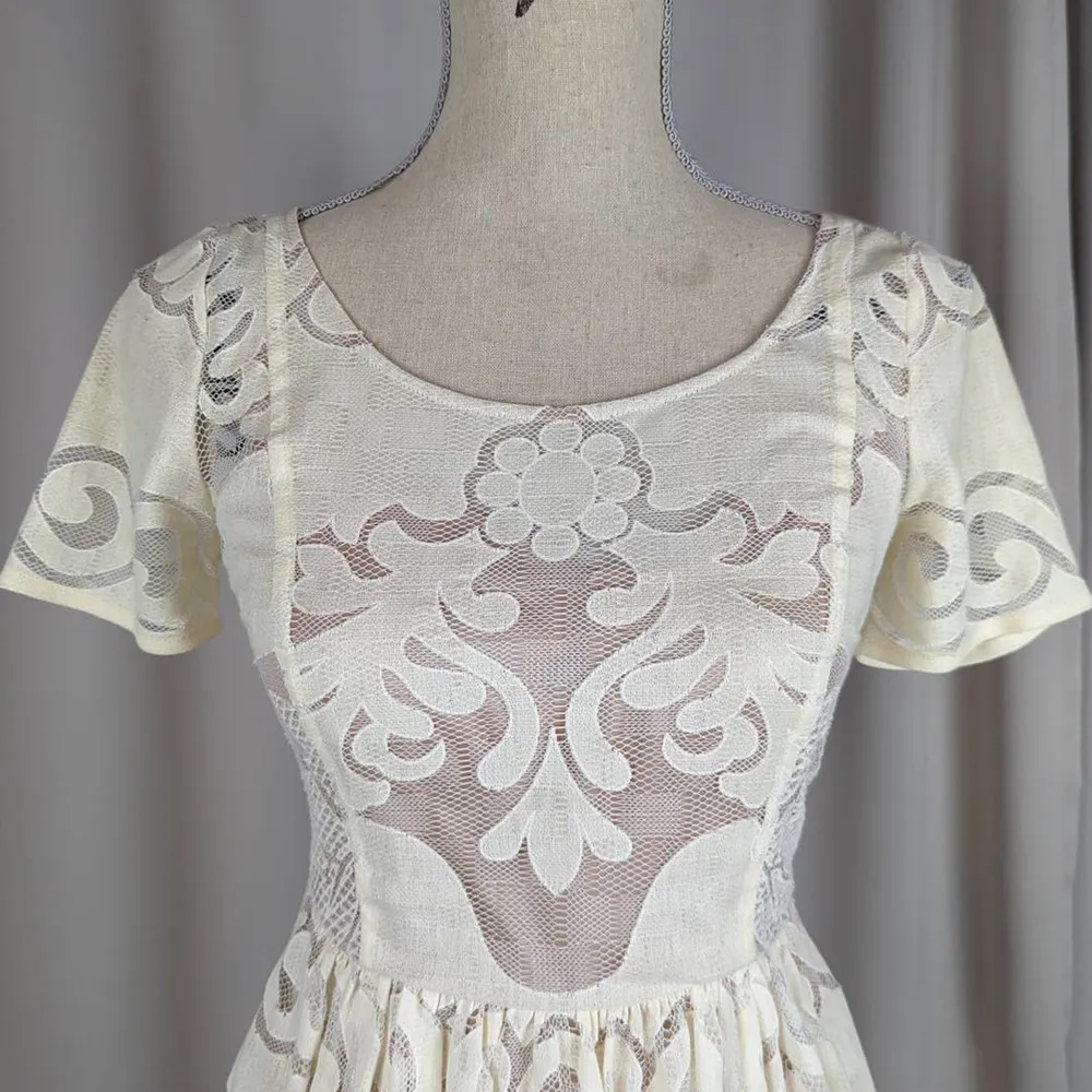 Plenty by Tracy Reese Short Sleeve Lace Fit and Flare Dress Size 0 - Image 14