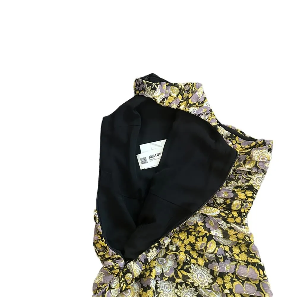 NEW Zara Floral Ruched One Shoulder Mini Dress Cocktail Party Size Small NWT - Image 11