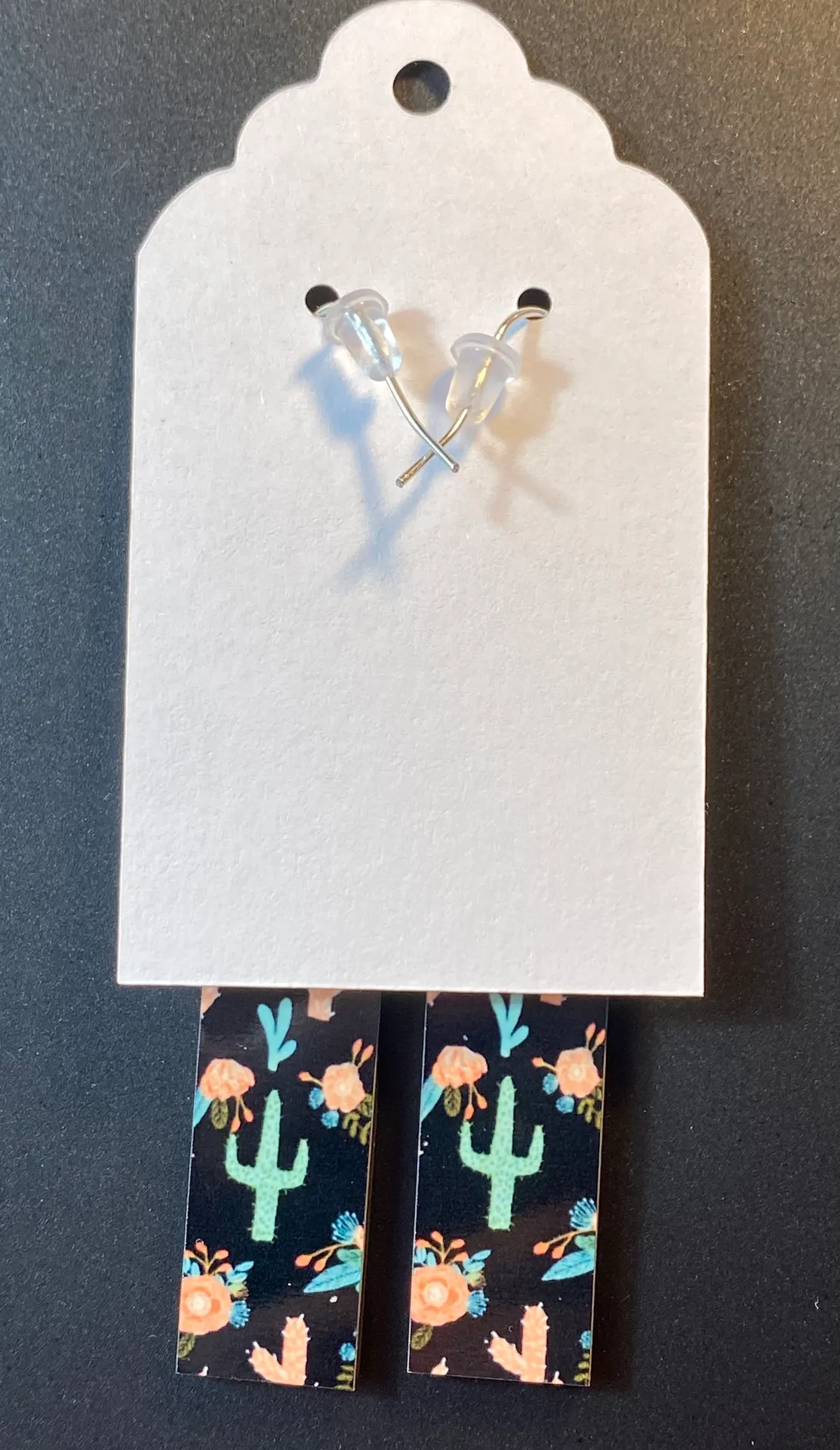 Cactus Flowers Dangle Pierced Earrings - Image 2