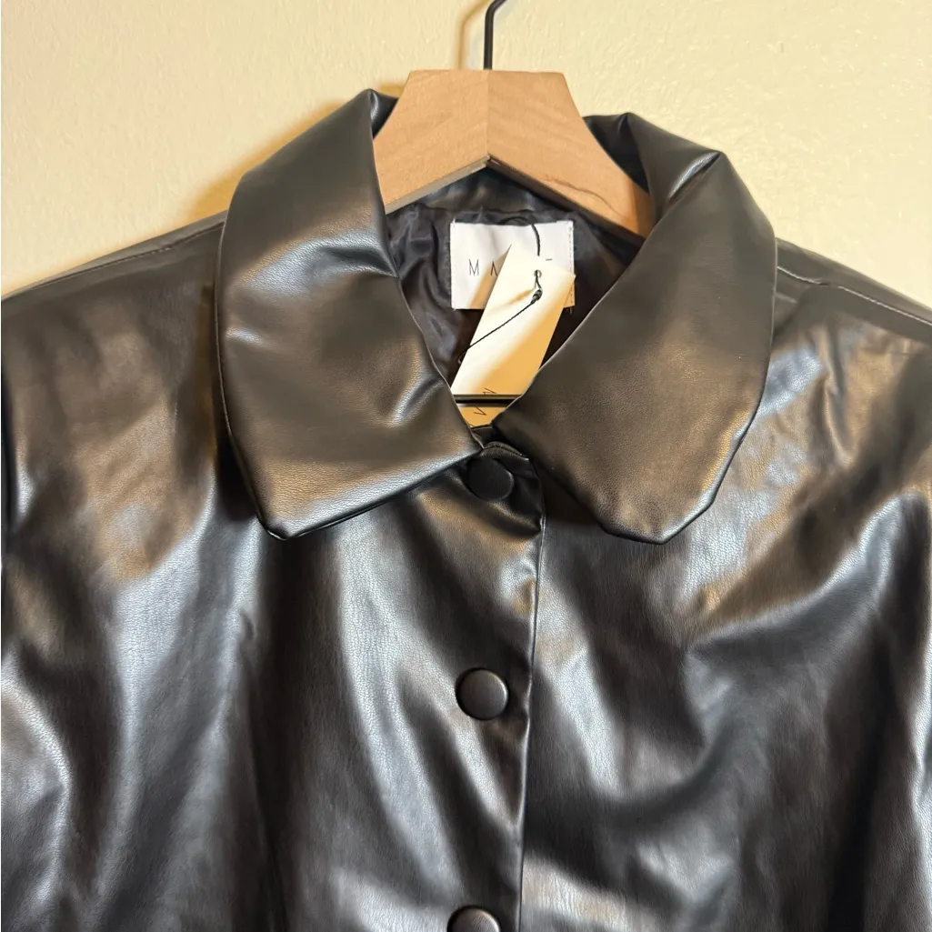 mable lita faux leather jacket Black - Image 4