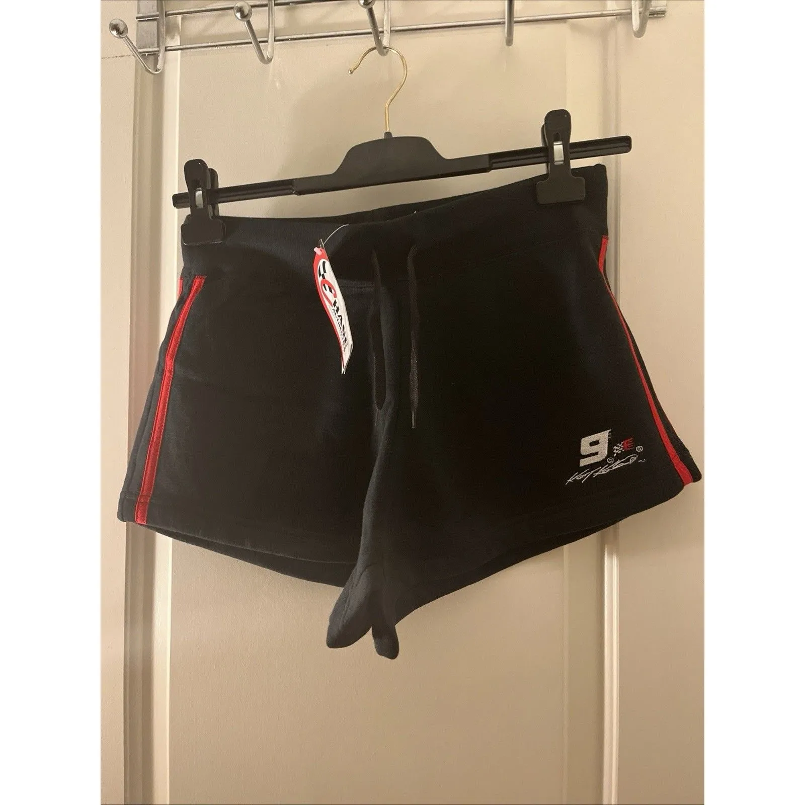 Vintage Bill Elliot #9 CHASE Authentics NASCAR Shorts Black Red Womens Size L Size L - Image 7