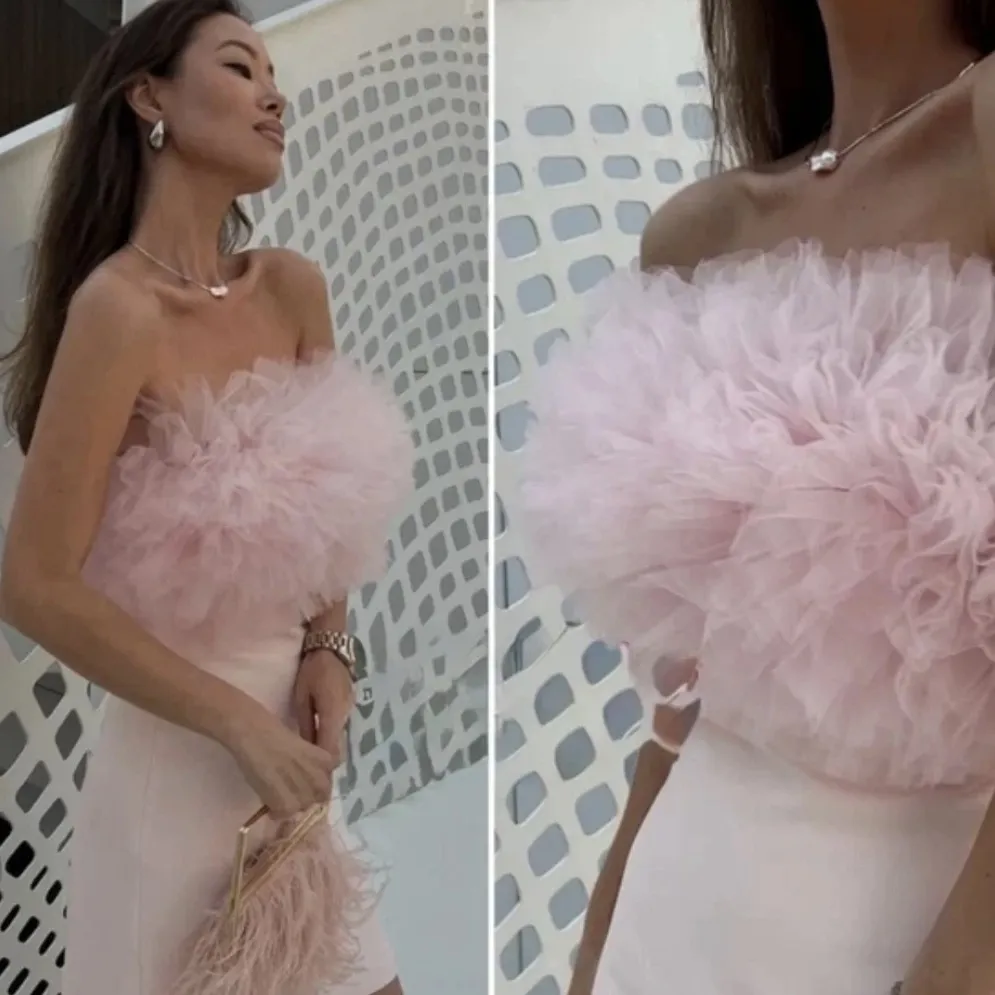 Zara Pink Tulle Mini Dress XS New Blogger - Image 2