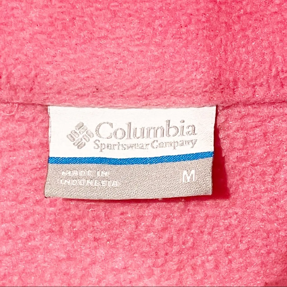 Columbia Womens Medium Pink Full Zip Fleece Jacket Sweatshirt - Image 3