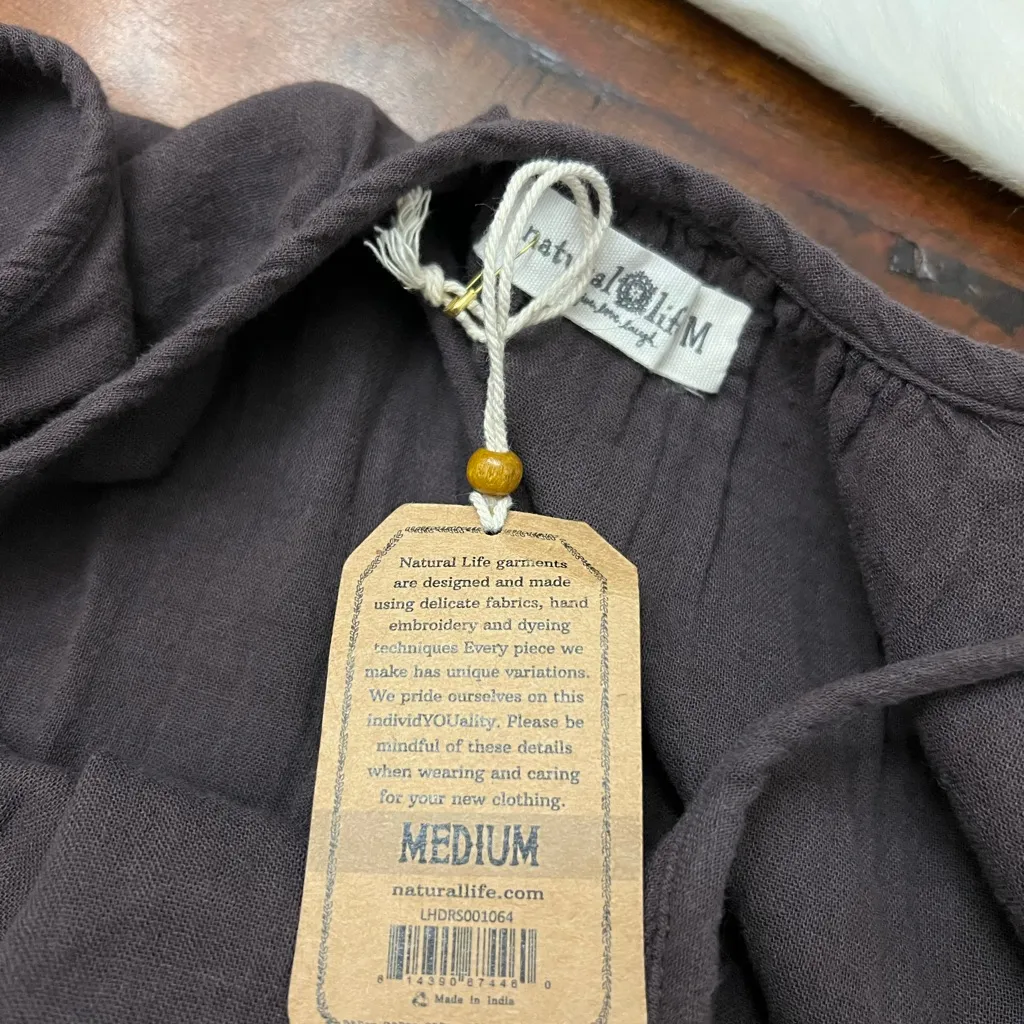 Natural Life Embroidered Cotton Gauze Midi Dress Cover Up Size Medium NWT - Image 6