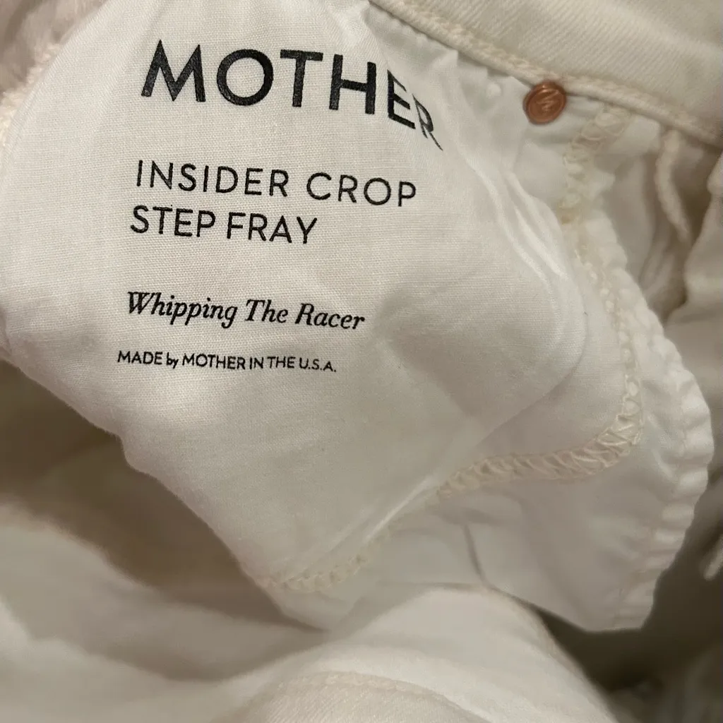 White The Insider Track Stripe Crop Flare Jeans Whipping The Racer Sz 28 - Image 15