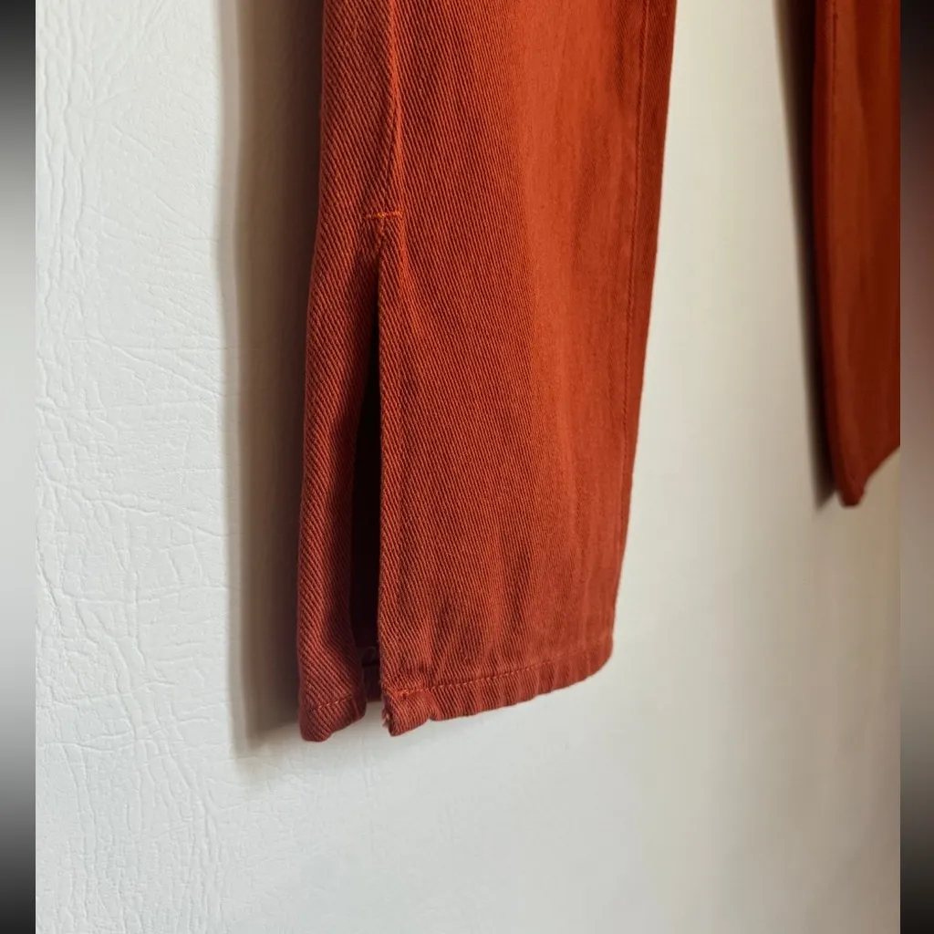 Pretty Little Thing Rust Split Hem High Rise Jeans 2 - Image 2