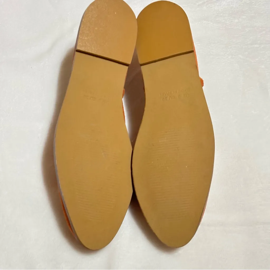 Anthropologie Klub Nico Women’s Georgette Scalloped Flats Orange Suede size 8 - Image 6