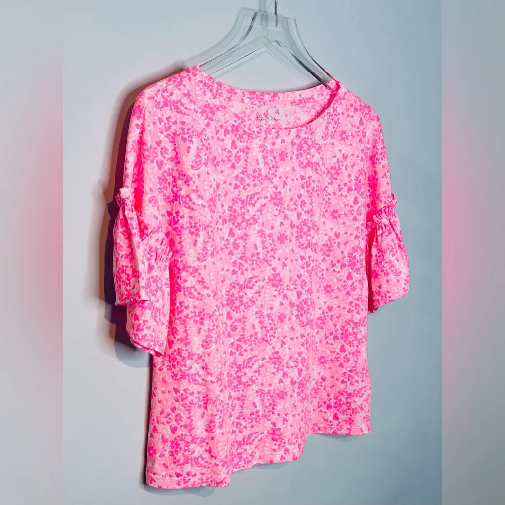 Lilly Pulitzer Ziva White Pink Shandy Invest A Gator Cotton Knit Top Shirt - Image 5