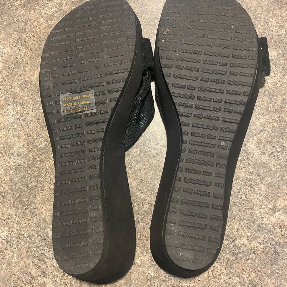 Yellow Box Elegant Black Rhinestone Sandals - Image 4