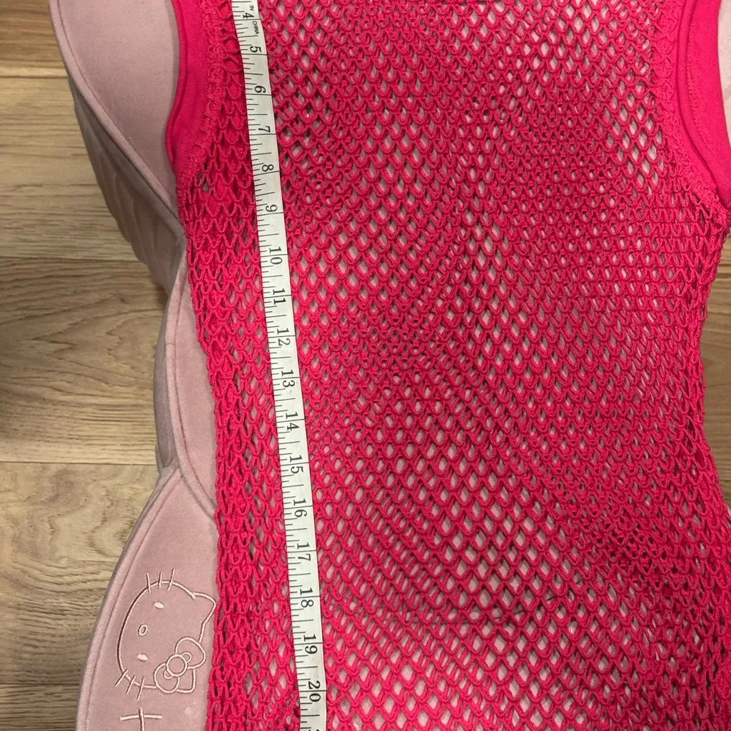 Wet Seal Fuchsia Mesh Tank Top Vintage Y2K Medium - Image 7