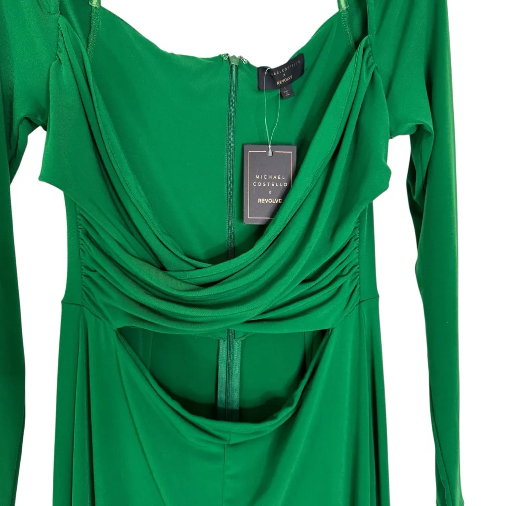 NWT Michael Costello × REVOLVE Jane Jumpsuit Criss Cross Front Cut Out Size L - Image 4