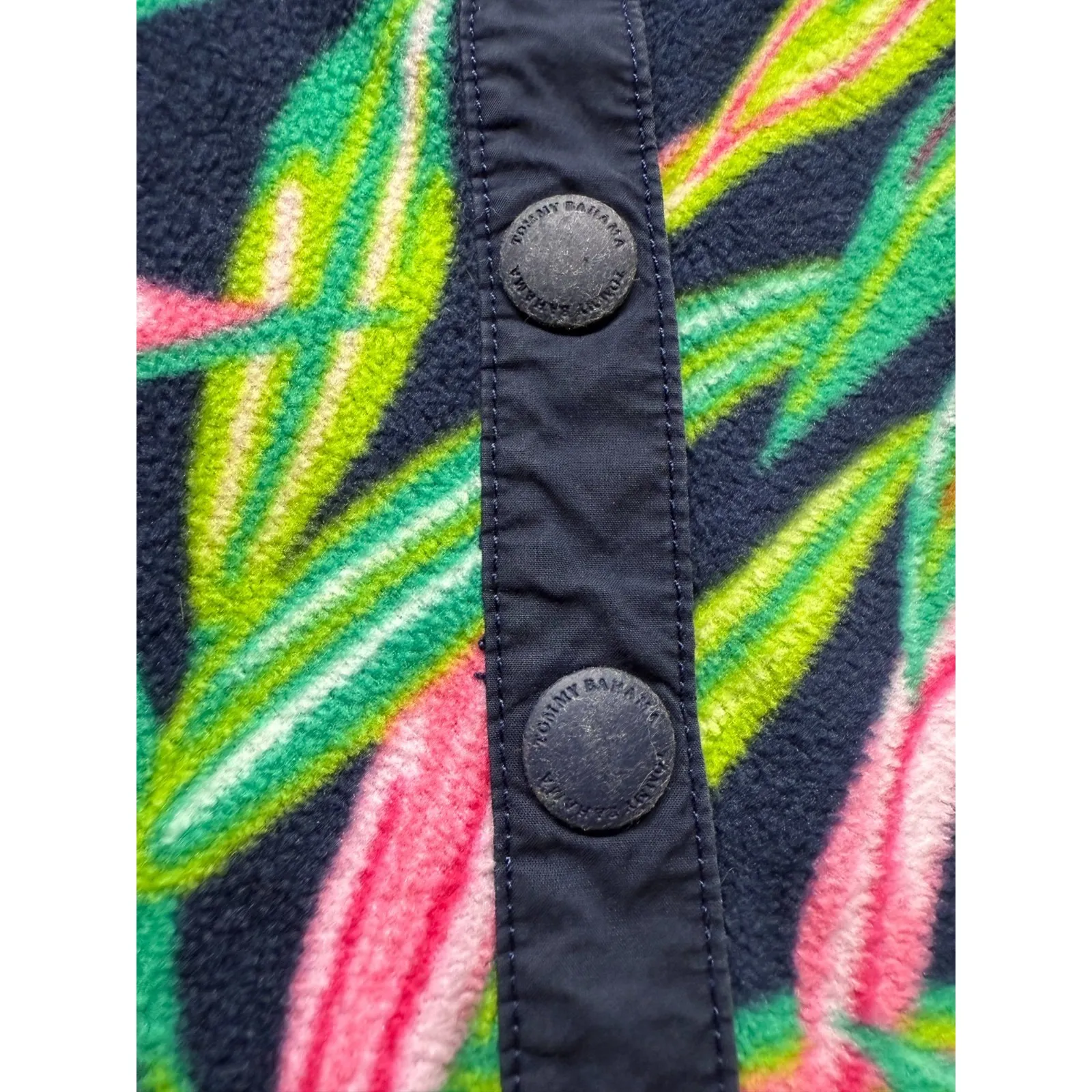 Tommy Bahama 1/4 Snap Pullover Women Sz S Colorful Fleece Floral Tropical Resort - Image 4